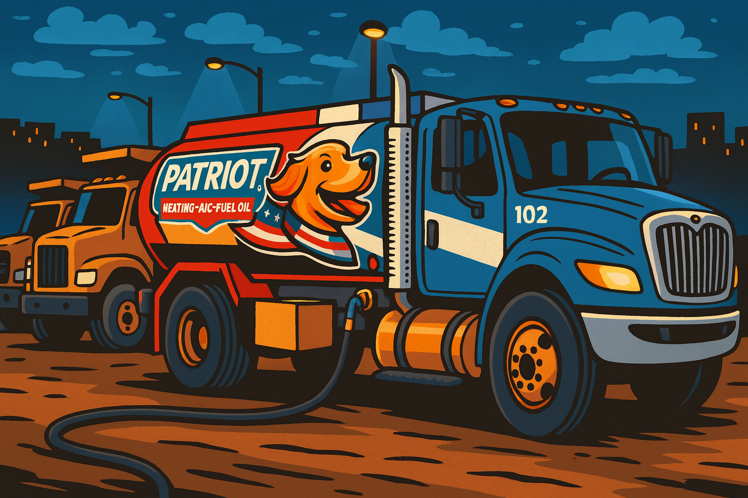 Fleet fueling at a trucking yard in Bucks County
