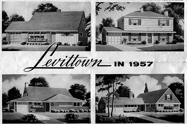 Historic Levittown Pennsylvania sales ad highlighting community roots and heating oil delivery service coverage