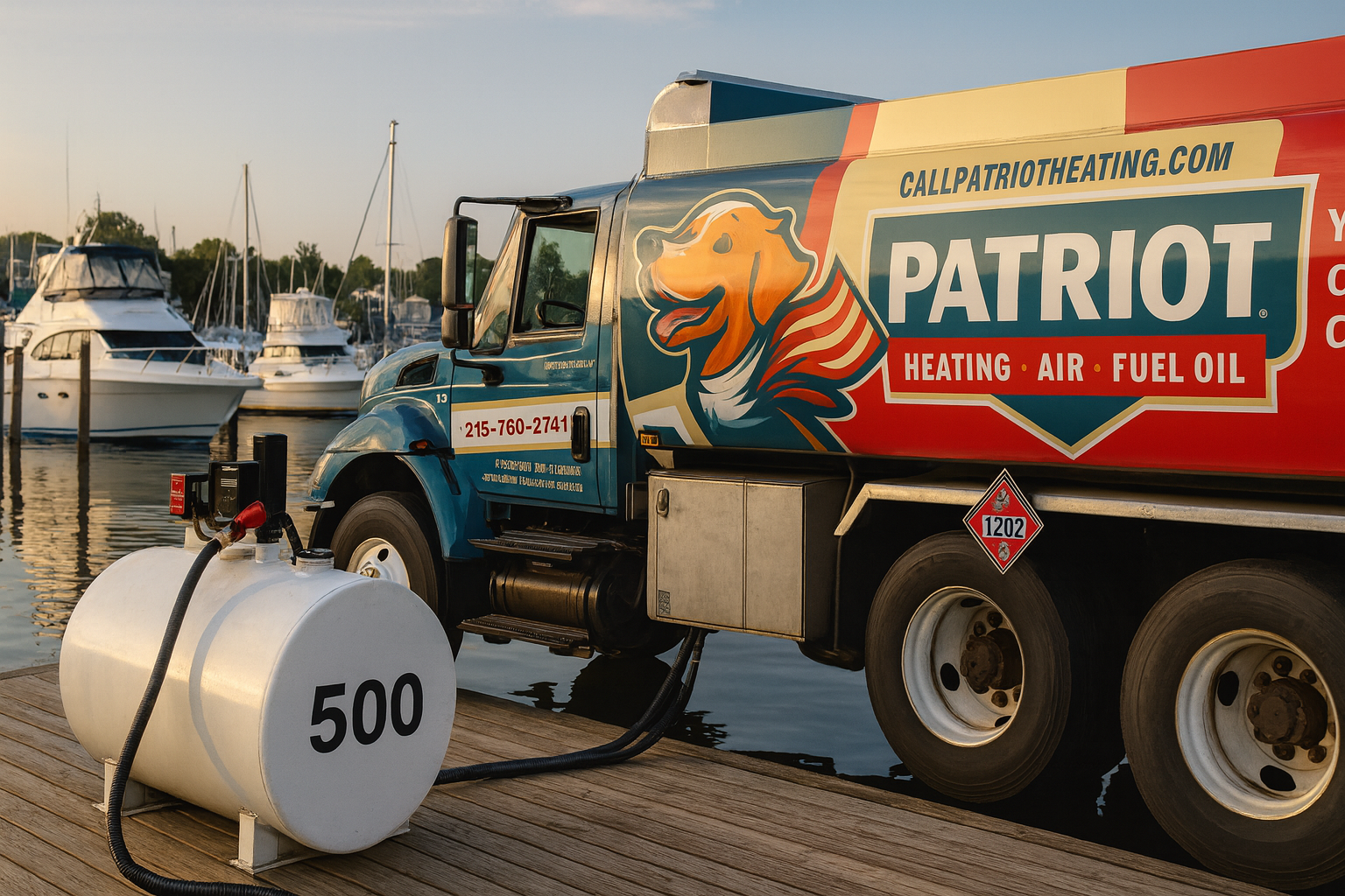 Marine fueling dockside at a New Jersey marina in point pleasant