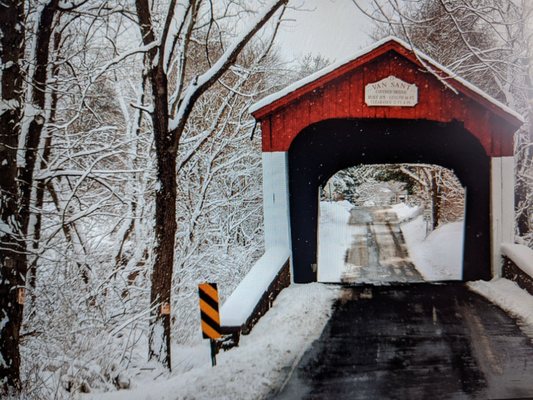 Same day heating oil delivery Solebury PA – Van Sant Covered Bridge landmark
