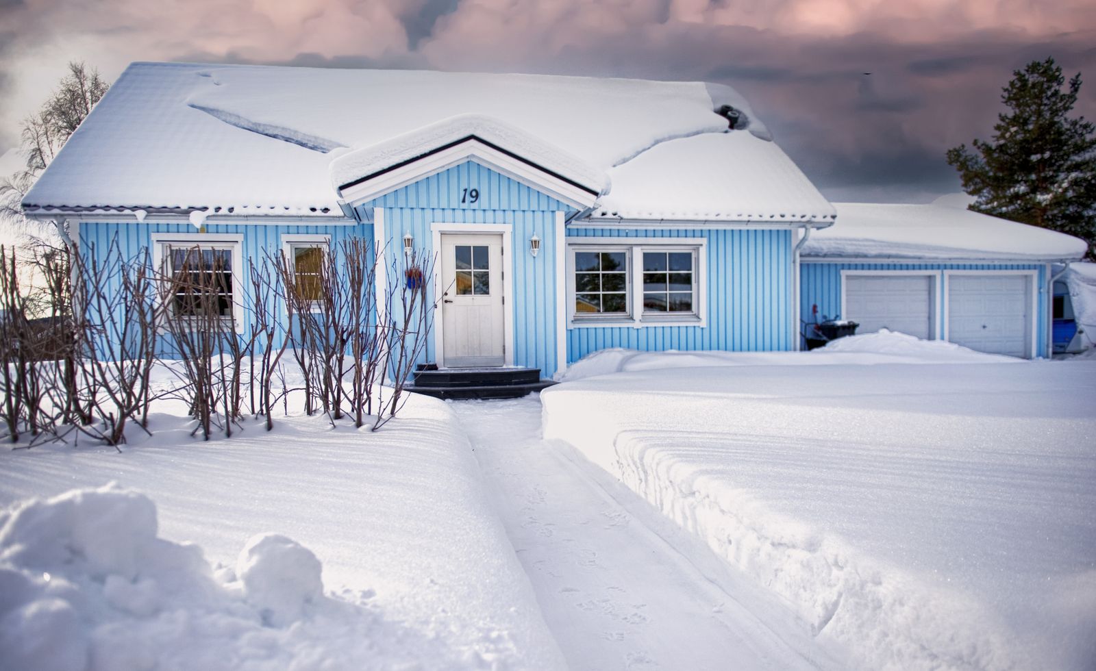 A home in winter heated with oil in Pennsylvania