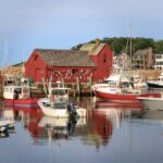Fishing boats at a New England working waterfront